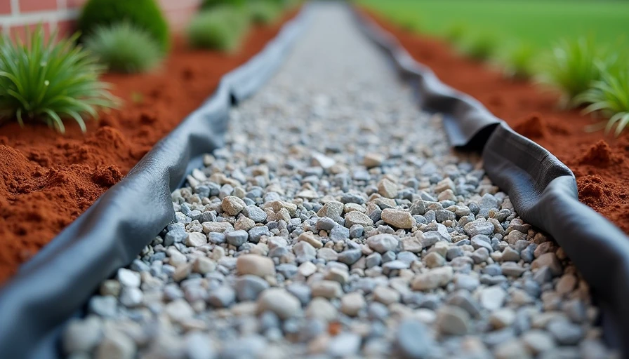 Gravel pathway installed on new build dirt backyard lot for mud control