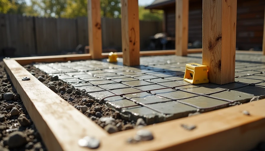 Building concrete foundation and framing for backyard smoker station