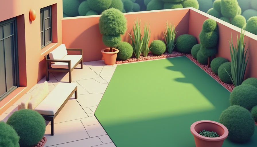 Visual context for artificial grass landscaping ideas